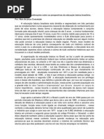 Resenha Considerações Sobre as Perspectivas Da Educação Básica Brasileira.