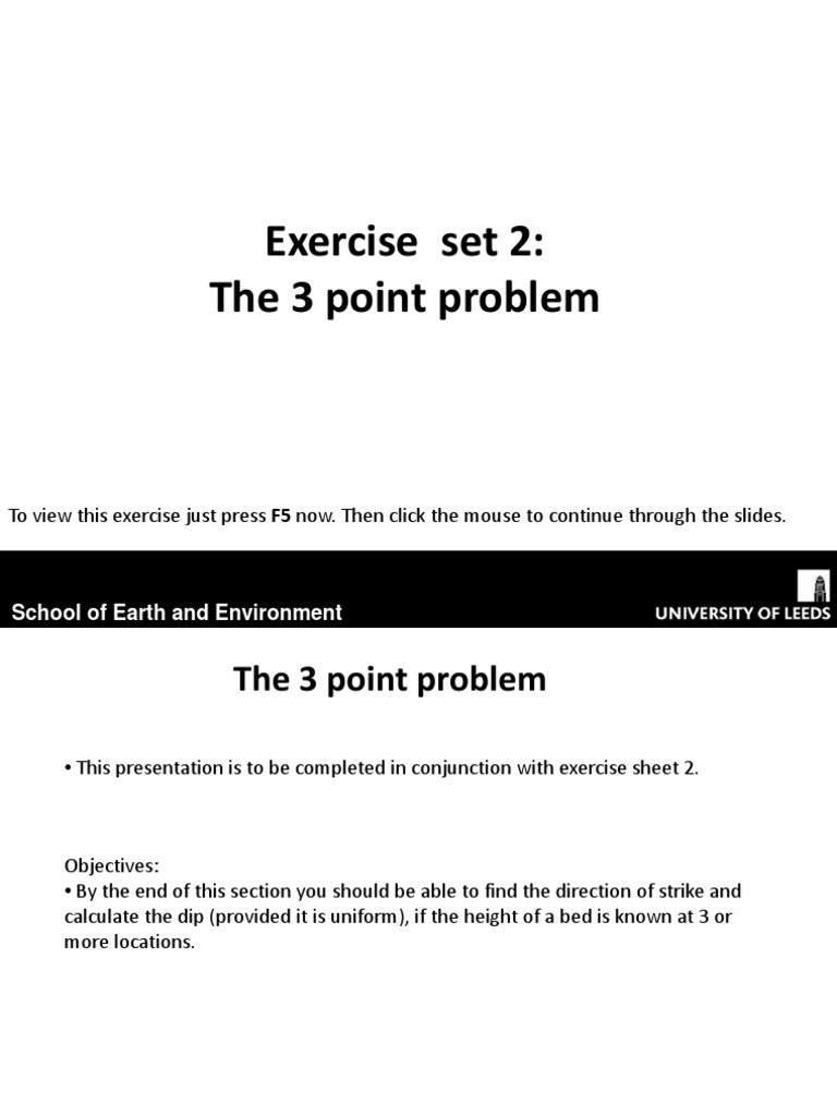 Geology: The 3 Point Problem Explained | PDF | Contour Line | Angle