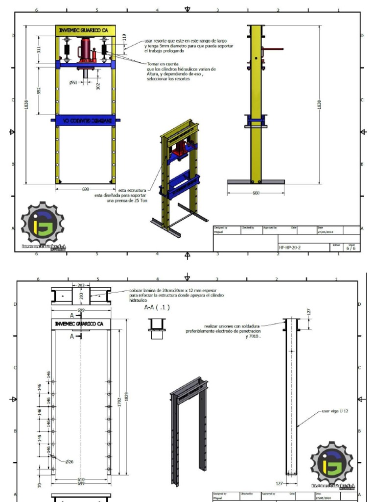 Manual Para Fabricar Prensa Hidraulica 12 A 25 Toneladas En Pdf