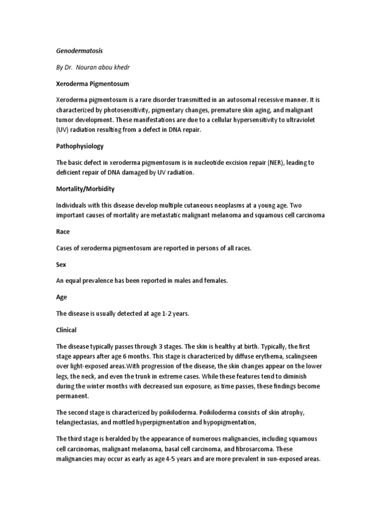By Dr. Nouran Abou Khedr Xeroderma Pigmentosum PDF Epidemiology