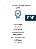 Tarea IX - Español I - Kiara Miguelina Ureña