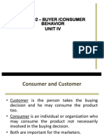 Ba 7102 - Buyer /consumer Behavior Unit Iv
