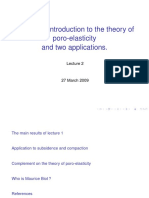 Chapter I, Introduction To The Theory of Poro-Elasticity and Two Applications
