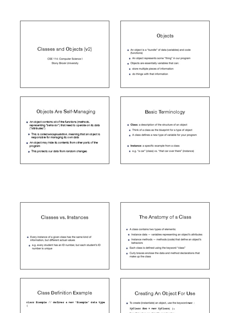 07 Objects Classes v2 | PDF | Constructor (Object Oriented Programming ...