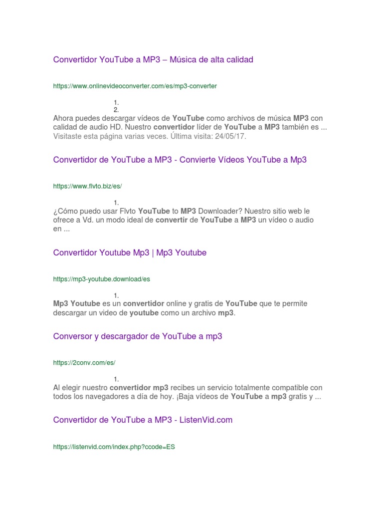 Convertidor Youtube A Mp3 Youtube Mp3