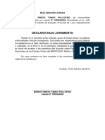 Declaración Jurada Ecuatoriana