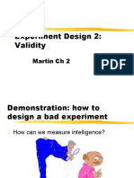 Experiment Design 2: Validity: Martin CH 2