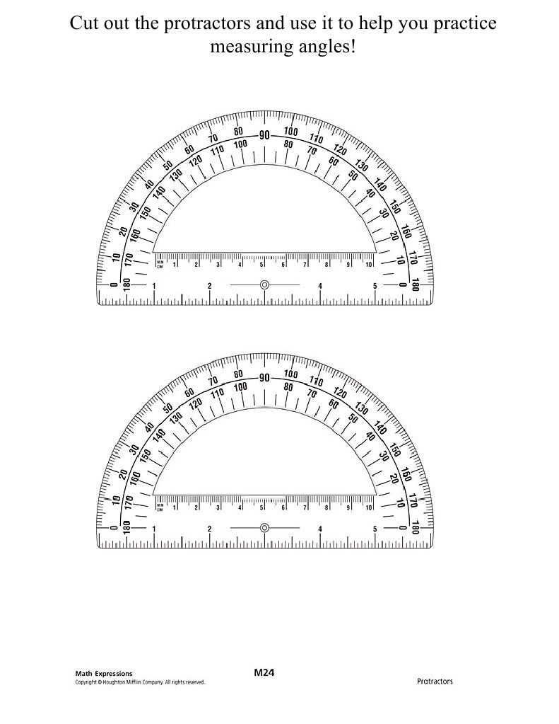 Cut Out The Protractors and Use It To Help You Practice Measuring