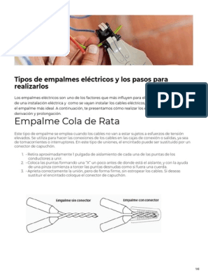 Tipos de empalmes eléctricos y pasos para realizarlos