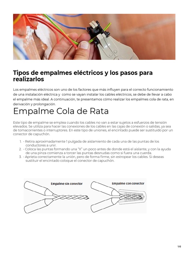 Tipos de Empalmes Eléctricos y Los Pasos para Realizarlos - Celasa, PDF, Cable