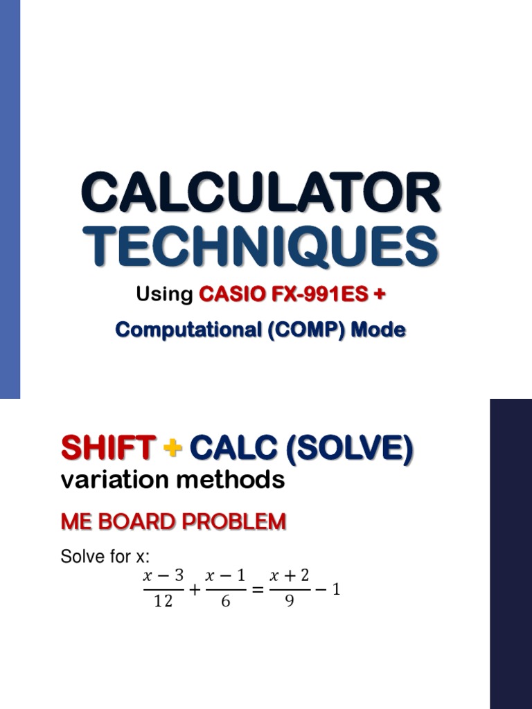 CASIO FX-991ES+ Calculator Techniques | PDF | Interest | Teaching ...