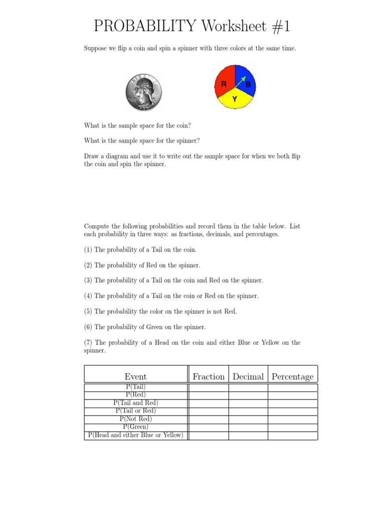 Probability PDF  Probability  Teaching Mathematics With Simple Probability Worksheet Pdf