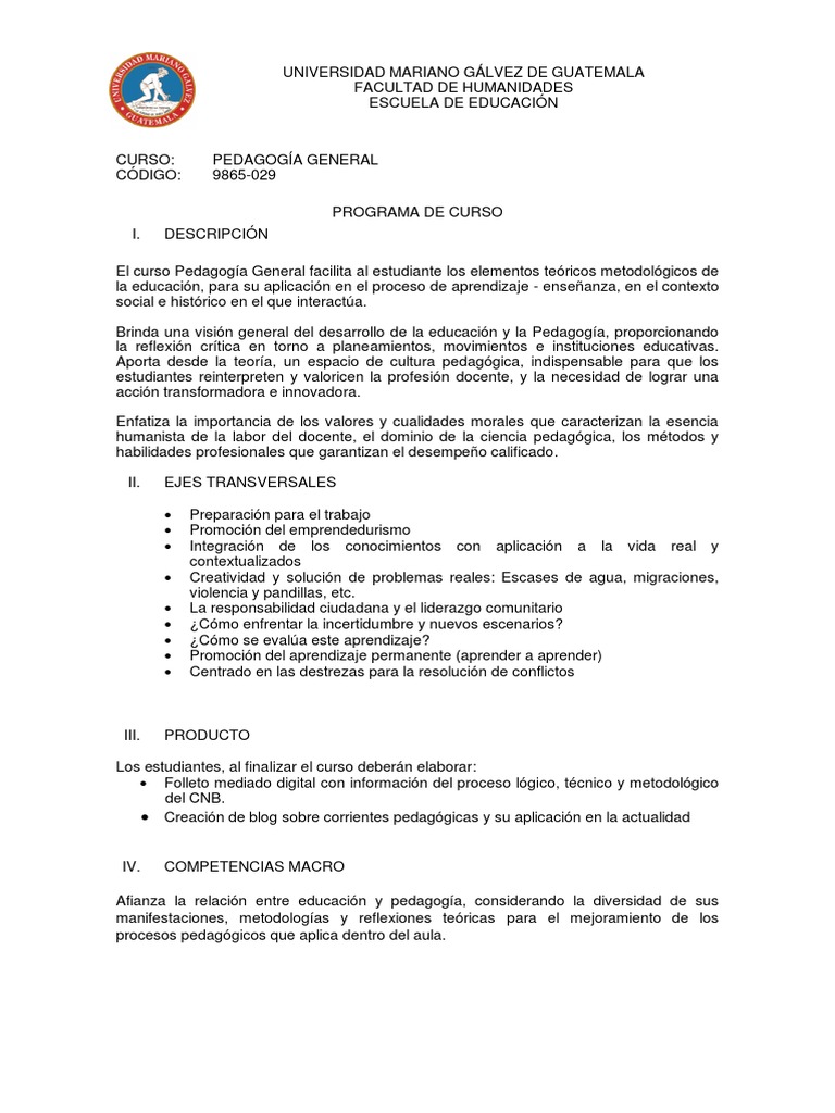 Curso de Pedagogía General en Guatemala | PDF | Maestros | Prueba ...