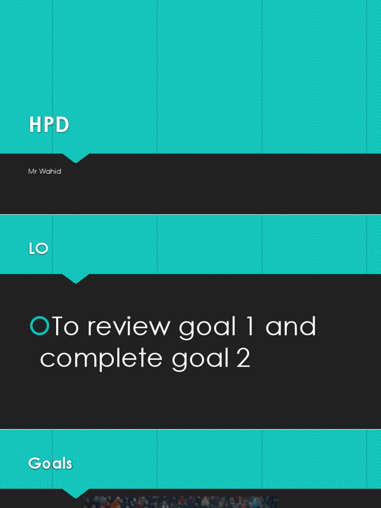 HPD Goal Review and Completion | PDF