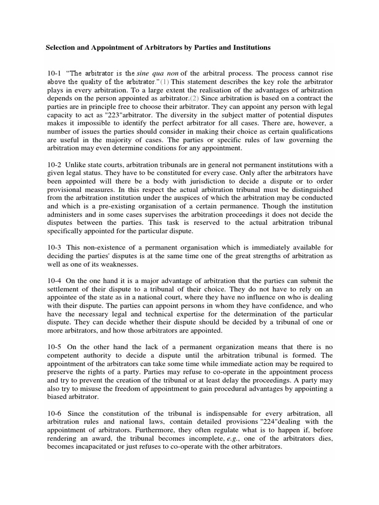 Appointment of Arbitrators | PDF | Arbitral Tribunal | Arbitration