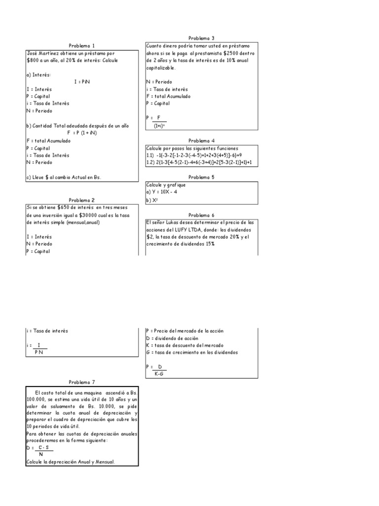 Ejercicios de Matematicas | PDF | Interés | Tasas de interés