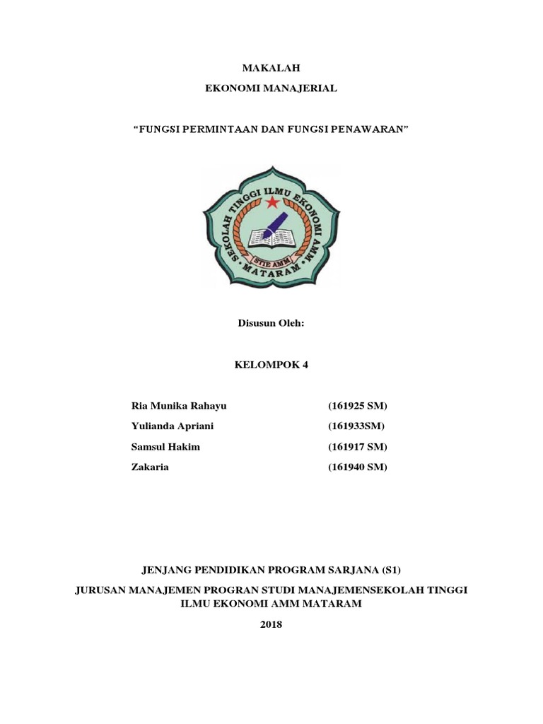 Tugas Makalah Ekonomi Manajerial Docx