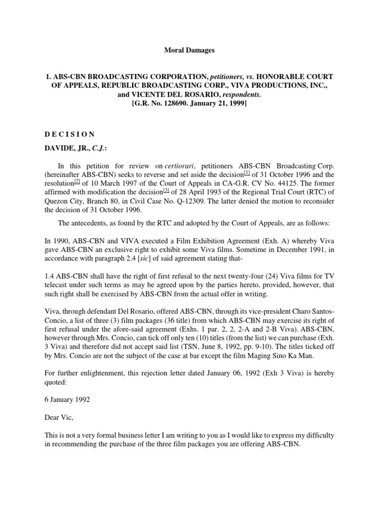 Full Text Moral Damages To Practice of Profession Cases PDF