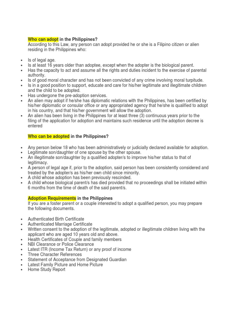 Who Can Adopt In The Philippines Pdf Legitimacy Family Law