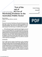 An Empirical Test of The Generic Concept of Marketing: The Use of Marketing Positions in The Australian Public Sector