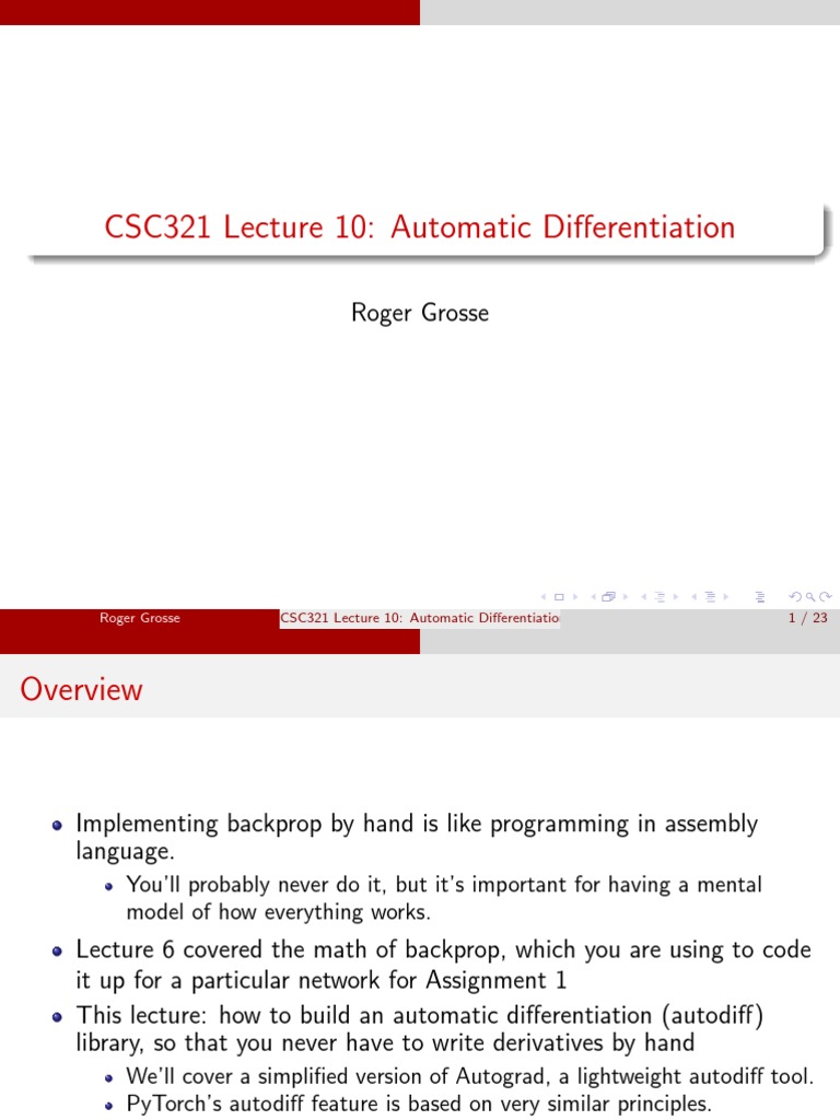 Lec10 Automatic Differentiation PDF Derivative Analysis