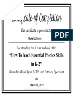 Certificate How To Teach Essential Phonics Skills