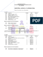 Plan de Estudios-Grado en Español: Lengua y Literatura