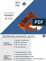 Steel Authority of India Limited: Performance Highlights