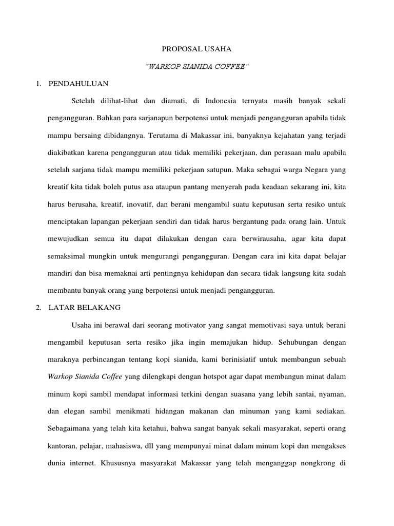 Proposal Usaha Warkop Docx
