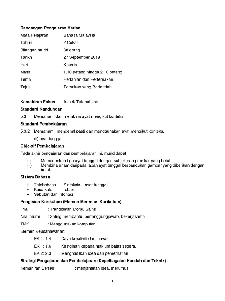 Rph Tahun 2 Aspek Tatabahasa Pdf