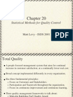 Statistical Methods For Quality Control: Matt Levy - ISDS 2001