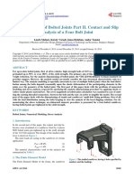Stress Analysis of Bolted Joints Part II. Contact and Slip Analysis of A Four Bolt Joint