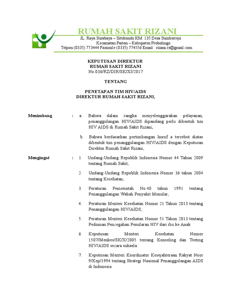 Tim Penanggulangan HIV/AIDS RS Rizani | PDF