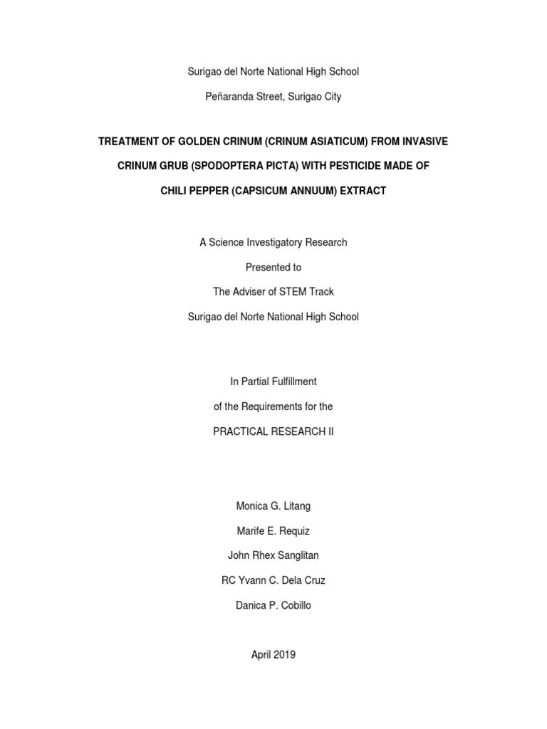 Chili Pepper Extract As Treatment PDF Vitamin Pesticide