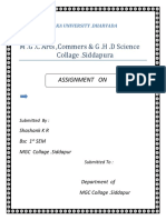 M .G .C Arts, Commers & G .H .D Science Collage .Siddapura: Assignment On