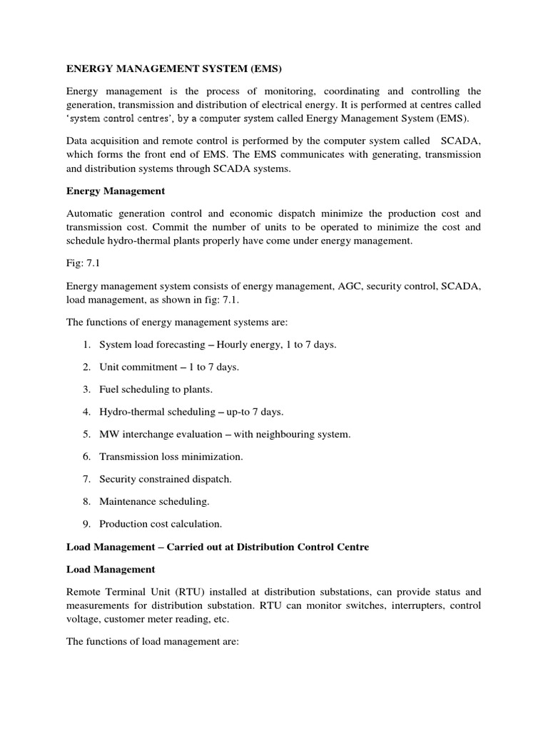 Unit 4 Power System Operation and Control PDF Electric Power