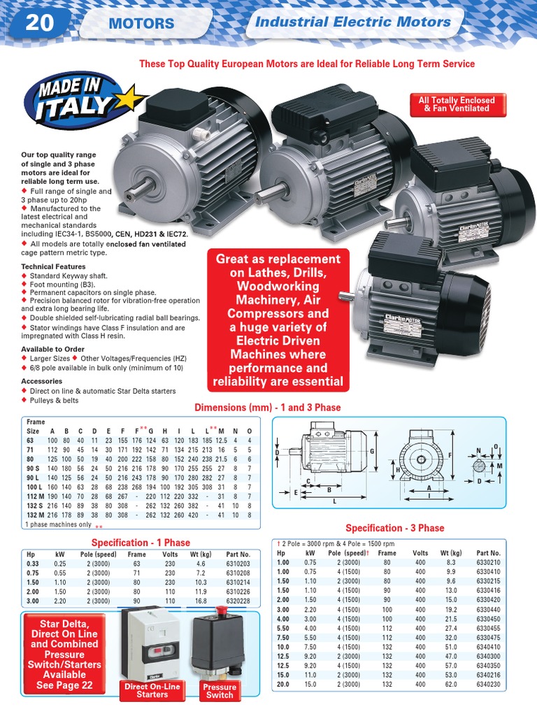 Clarke Electric Motors PDF Electric Motor Electrical Components