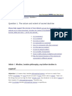 Question 1. The Nature and Extent of Sacred Doctrine