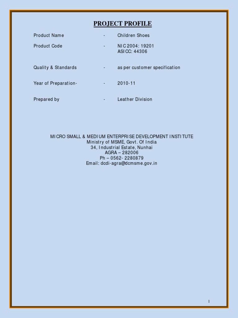 footwear project report pdf