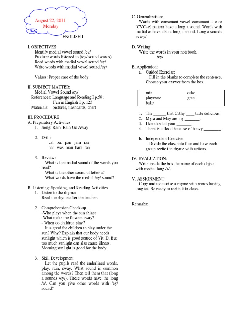 Grade 1 Lesson Plan 1Q. English | PDF | Question | English Language