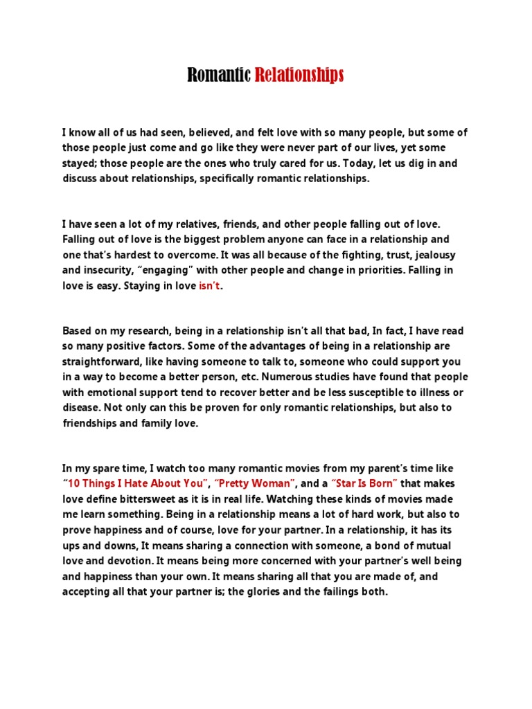 Romantic Relationships | PDF