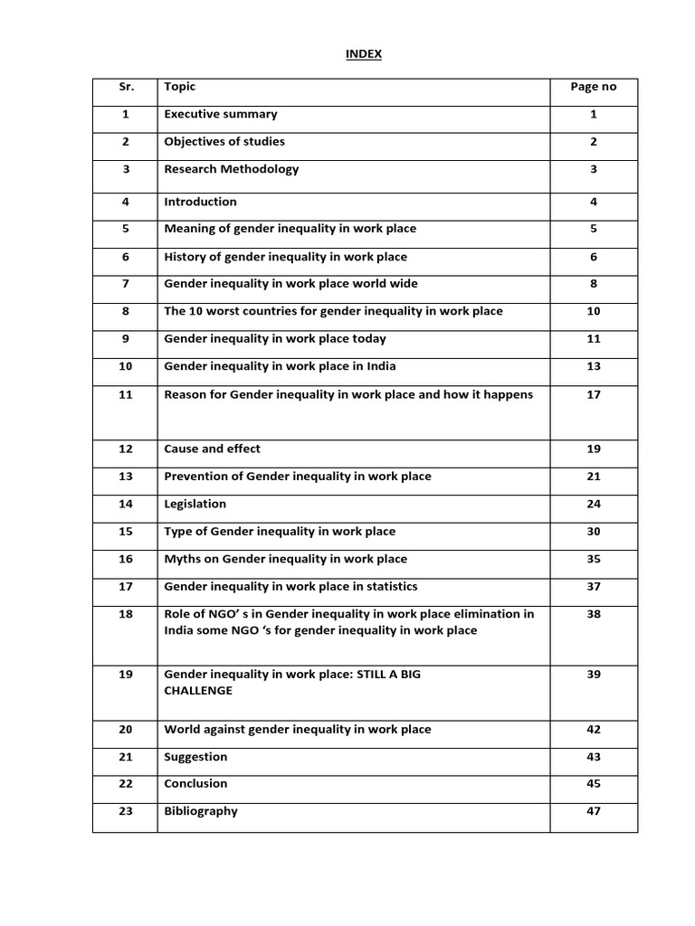 Gender Inequality in the Workplace Analysis | PDF | Gender Inequality ...