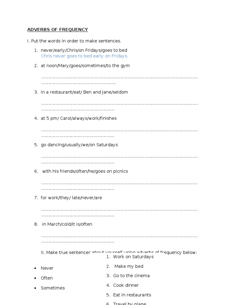 Adverbs of Frequency | PDF