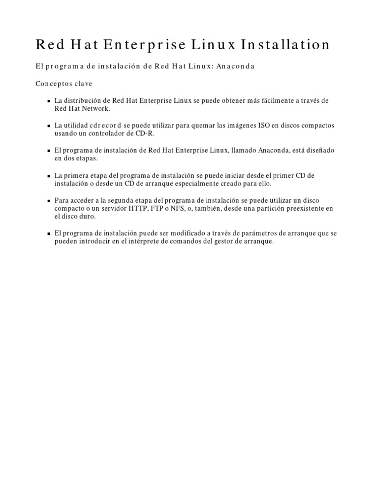 Semana 1 - Red Hat Enterprise Linux Installation | PDF | Distribución ...