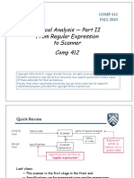 Lexical Analysis - Part II From Regular Expression To Scanner Comp 412