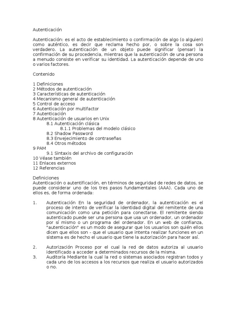 Autenticación y Autorización en Seguridad | PDF | Autenticación ...