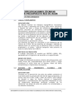 Especificaciones Tecnicas - Agua Potable, Segunda Etapa