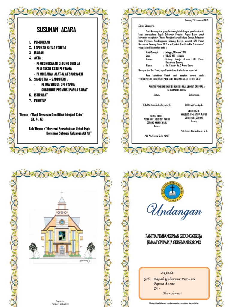 Contoh Proposal Pembangunan Gereja