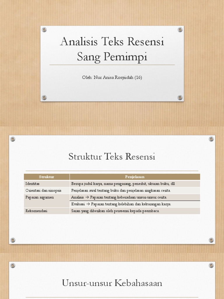Analisis Teks Resensi Sang Pemimpi
