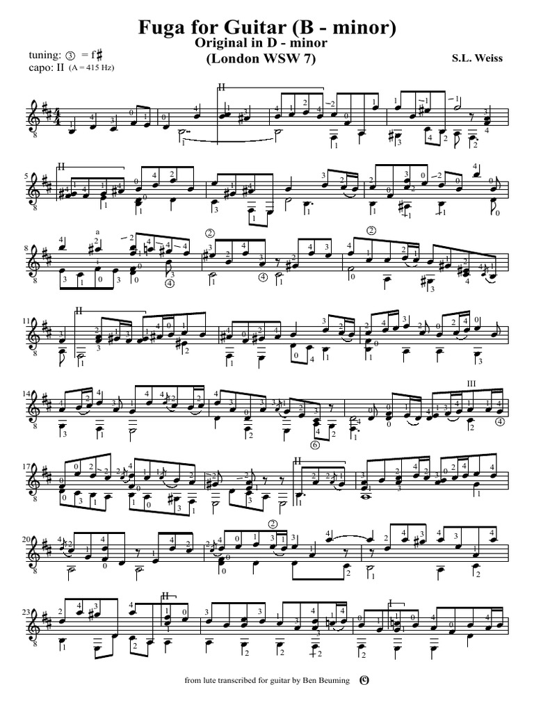 S.L. Weiss Fugue WSW 7 London | PDF | Musical Instruments | Celtic ...